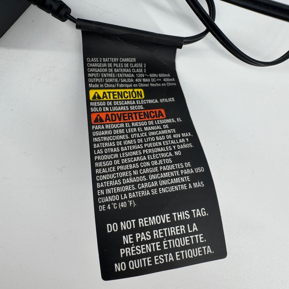Black & Decker 40V Max Lithium Ion Battery LBX2040 2.0Ah and Charger Set - Picture 12 of 12